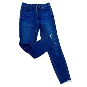 Madewell 10" High Riser Skinny Skinny Whisker Faded Casual Blue Denim Jeans 28